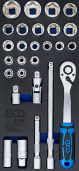 BGS Werkstattwageneinlage 1/3: Steckschlüssel-Satz 12,5 mm (1/2") 27-tlg. 4126